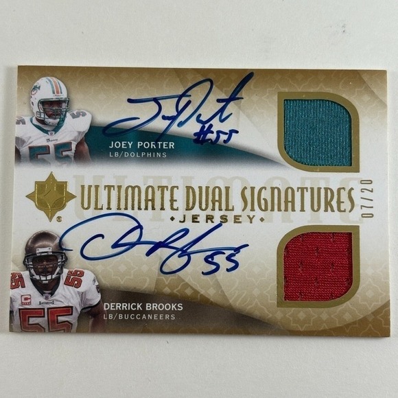 Other - 2009 Ultimate Dual Signatures & Jerseys Derrick Brooks & Joey Porter /20 DSJ-BP